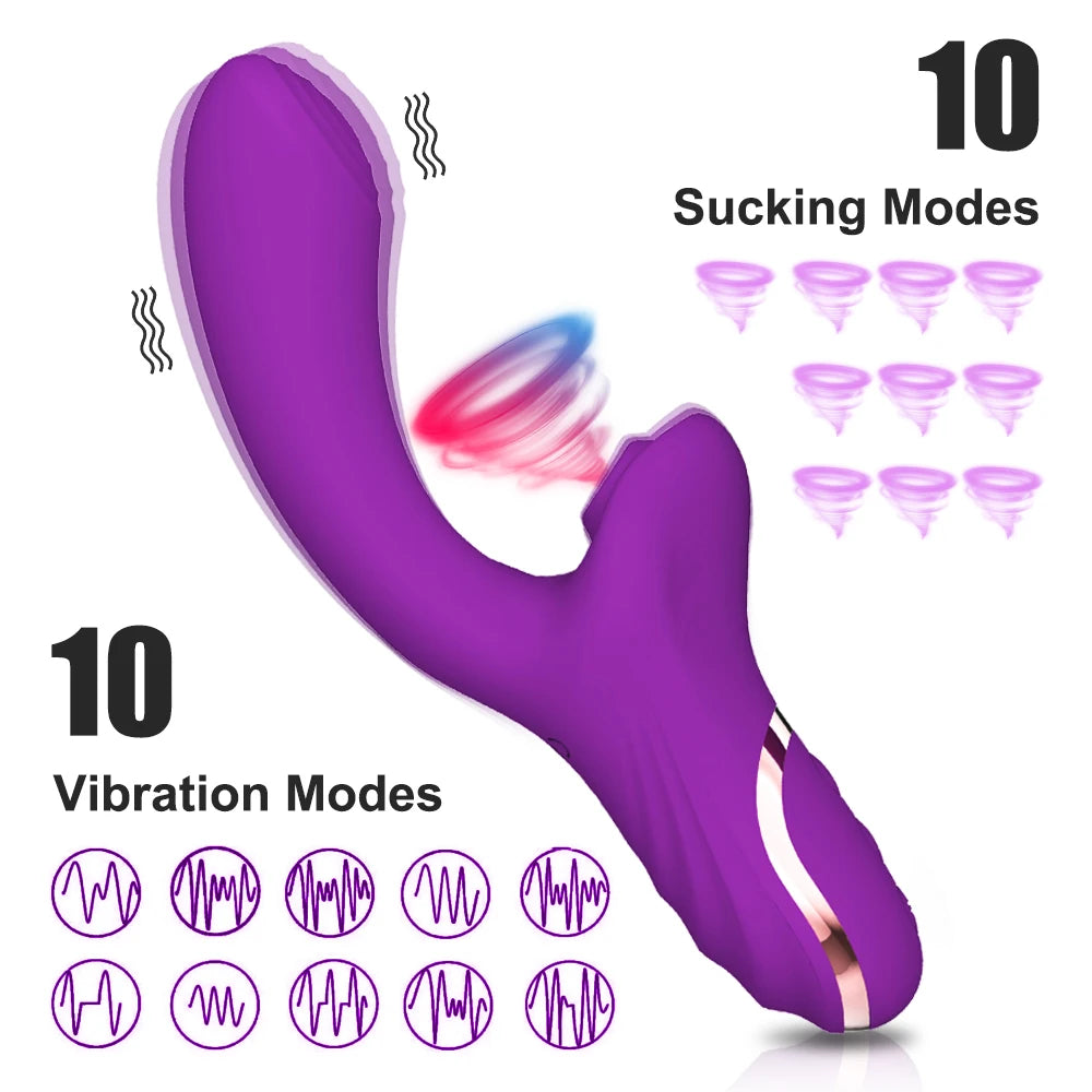 MoanMore™ 20-Mode Clitoral Suction &amp; G-Spot Vibrator
