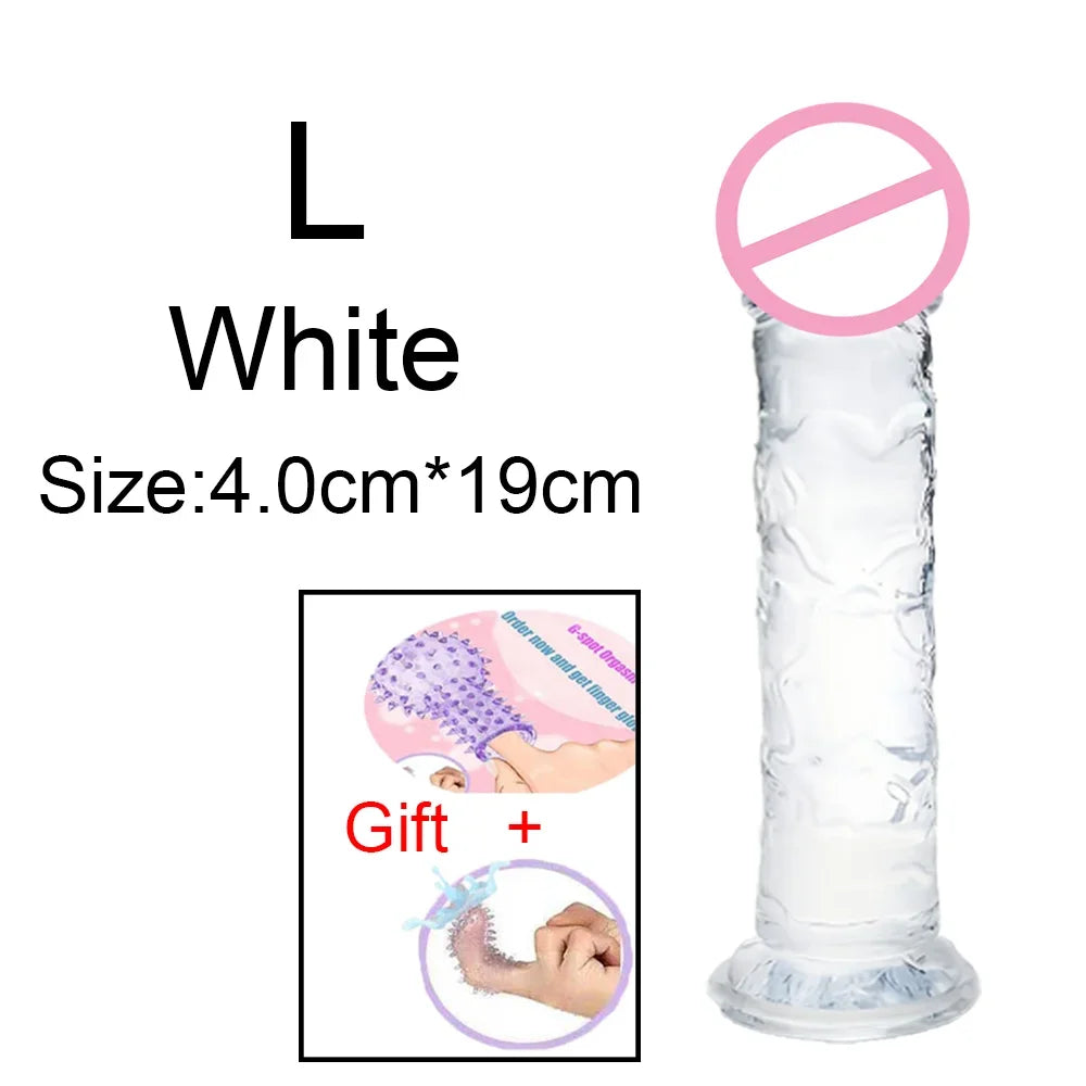 MoanMore™ Transparent Suction Dildo