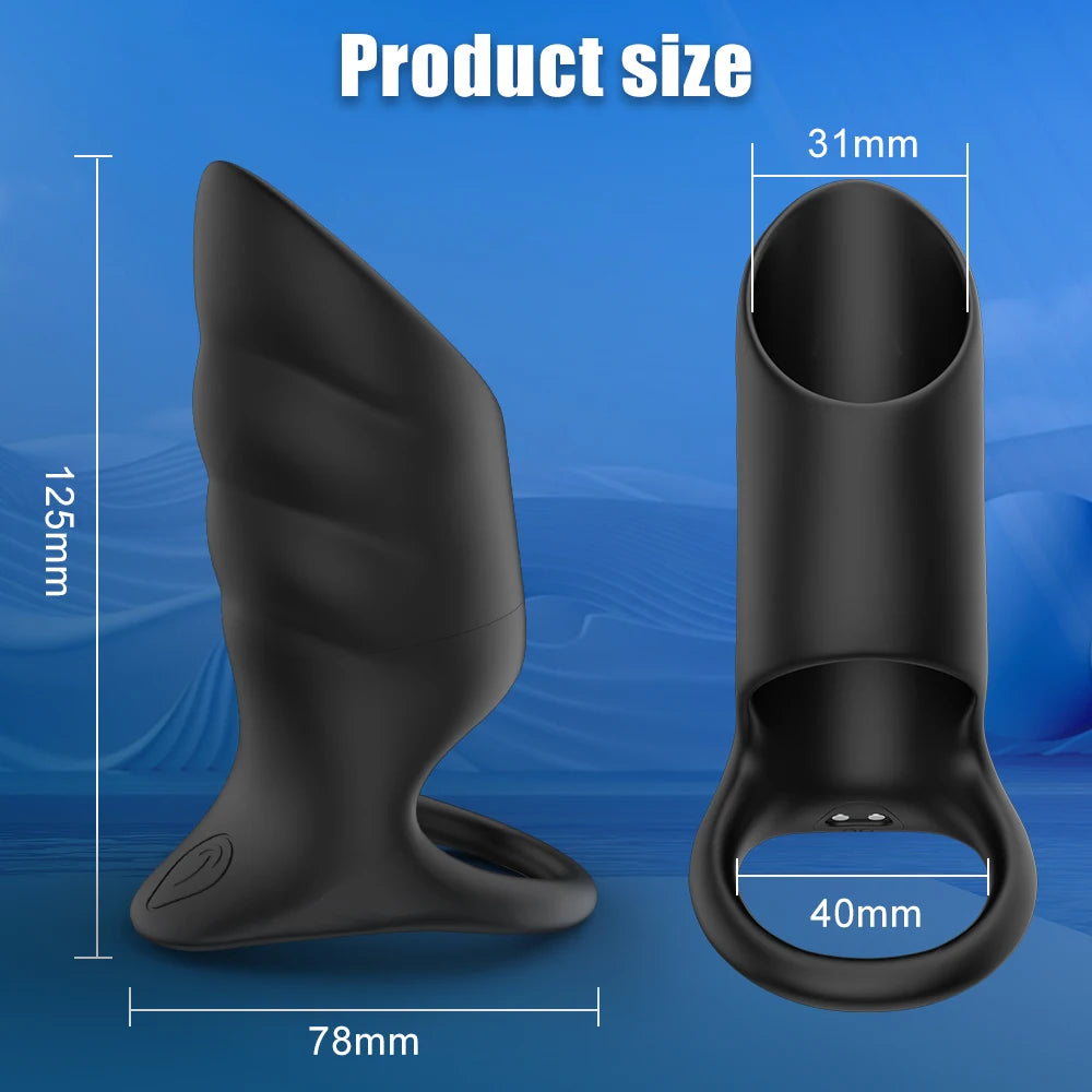 MoanMore™ Dual Action Vibrating Cock Ring &amp; Penis Sleeve