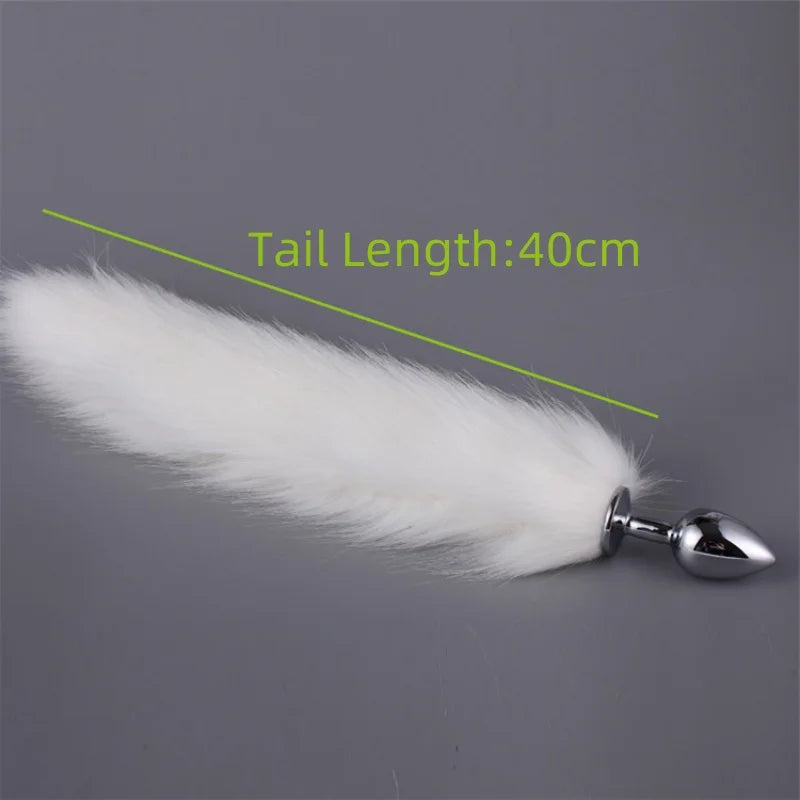 MoanMore™ 5-Size Stainless Steel Butt Plug with Faux Fox Tail