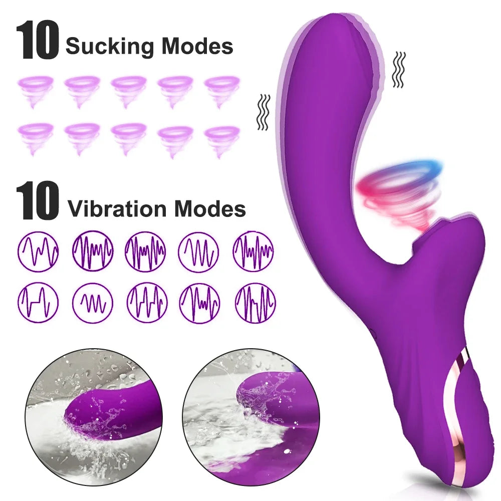 MoanMore™ 20-Mode Clitoral Suction &amp; G-Spot Vibrator