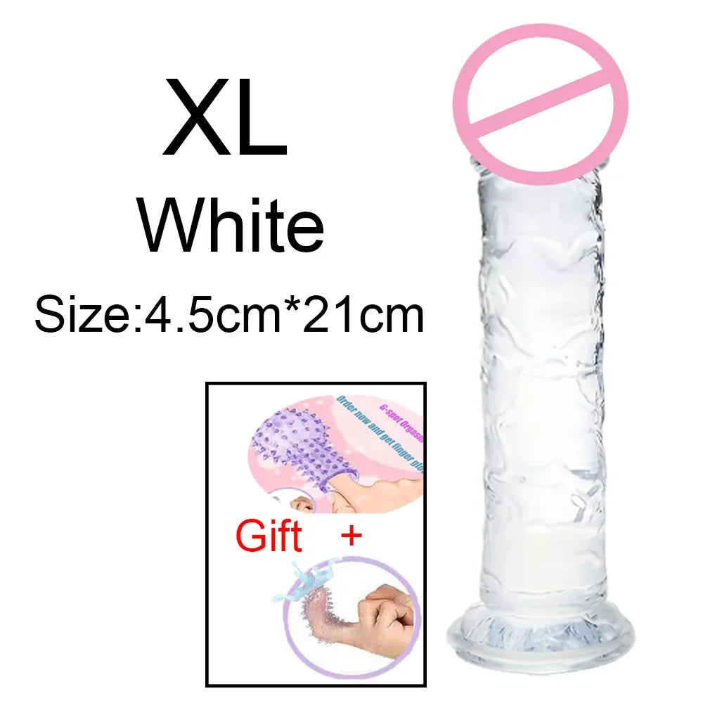 MoanMore™ Transparent Suction Dildo