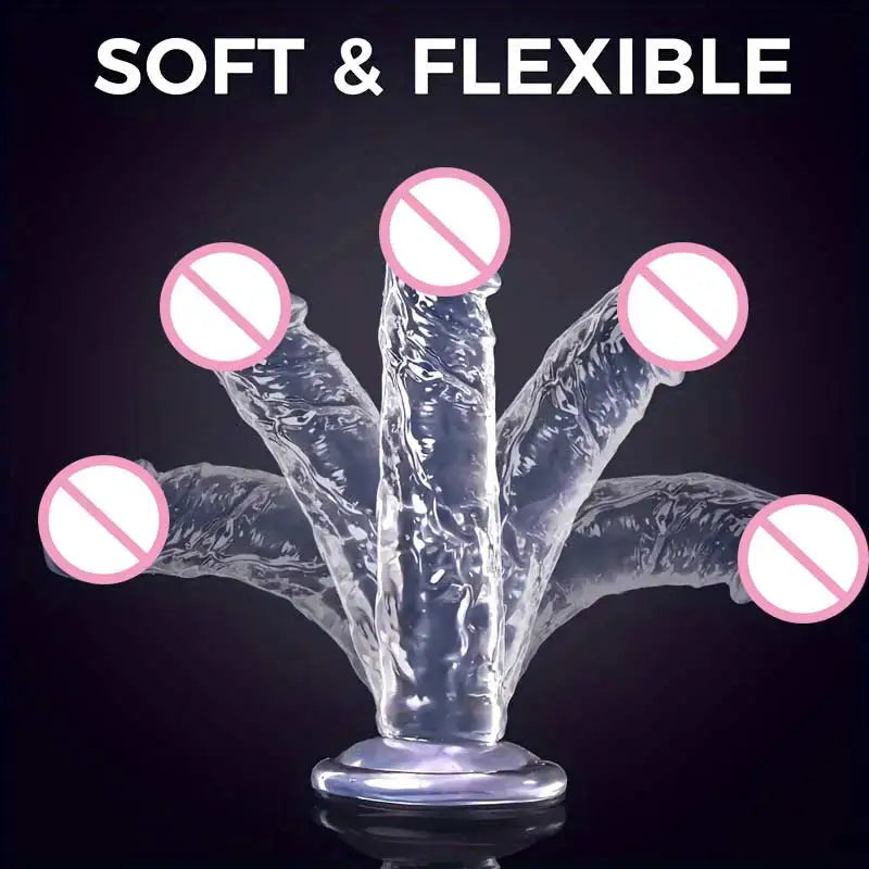 MoanMore™ Transparent Suction Dildo