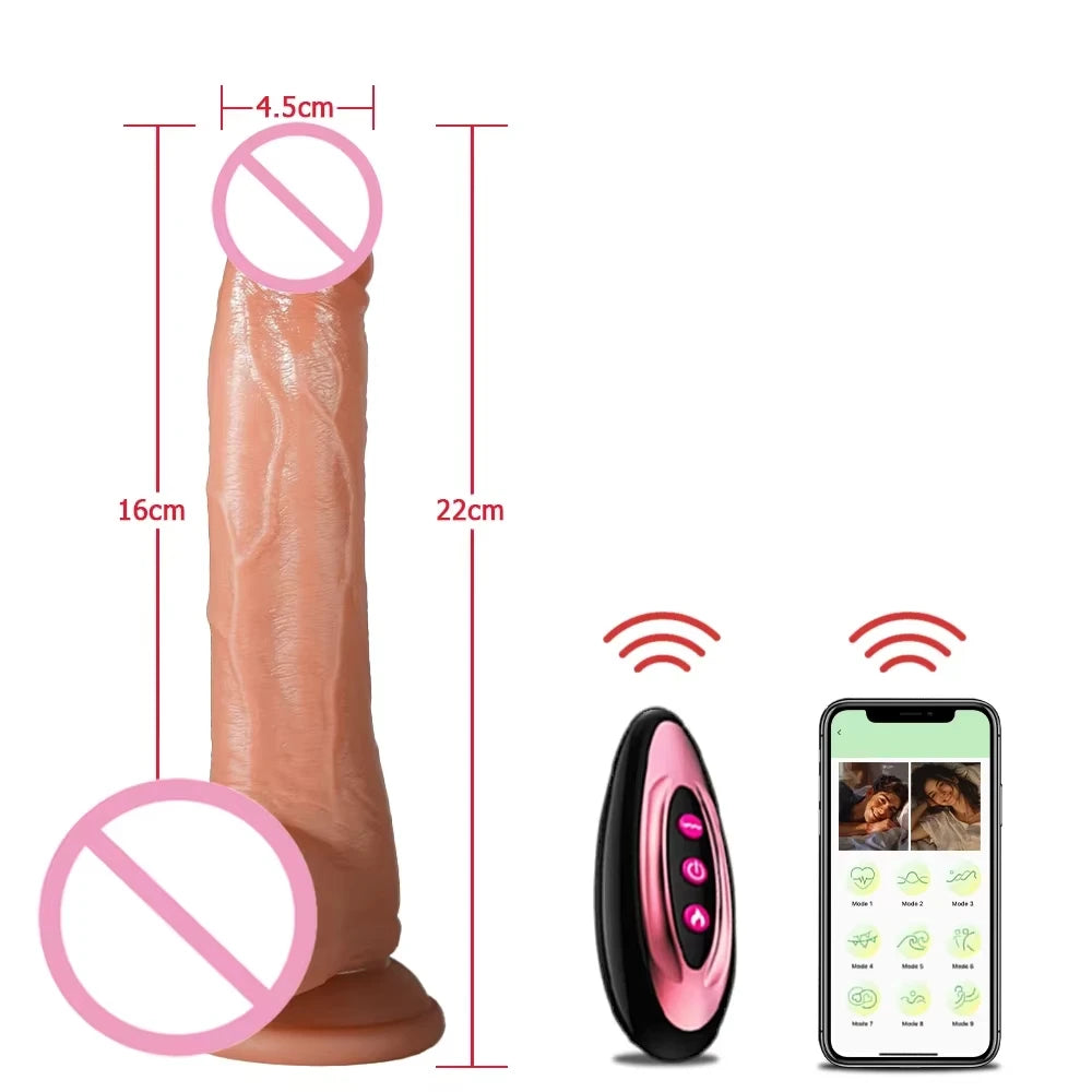 MoanMore™ App-Controlled Realistic Vibrating Dildo
