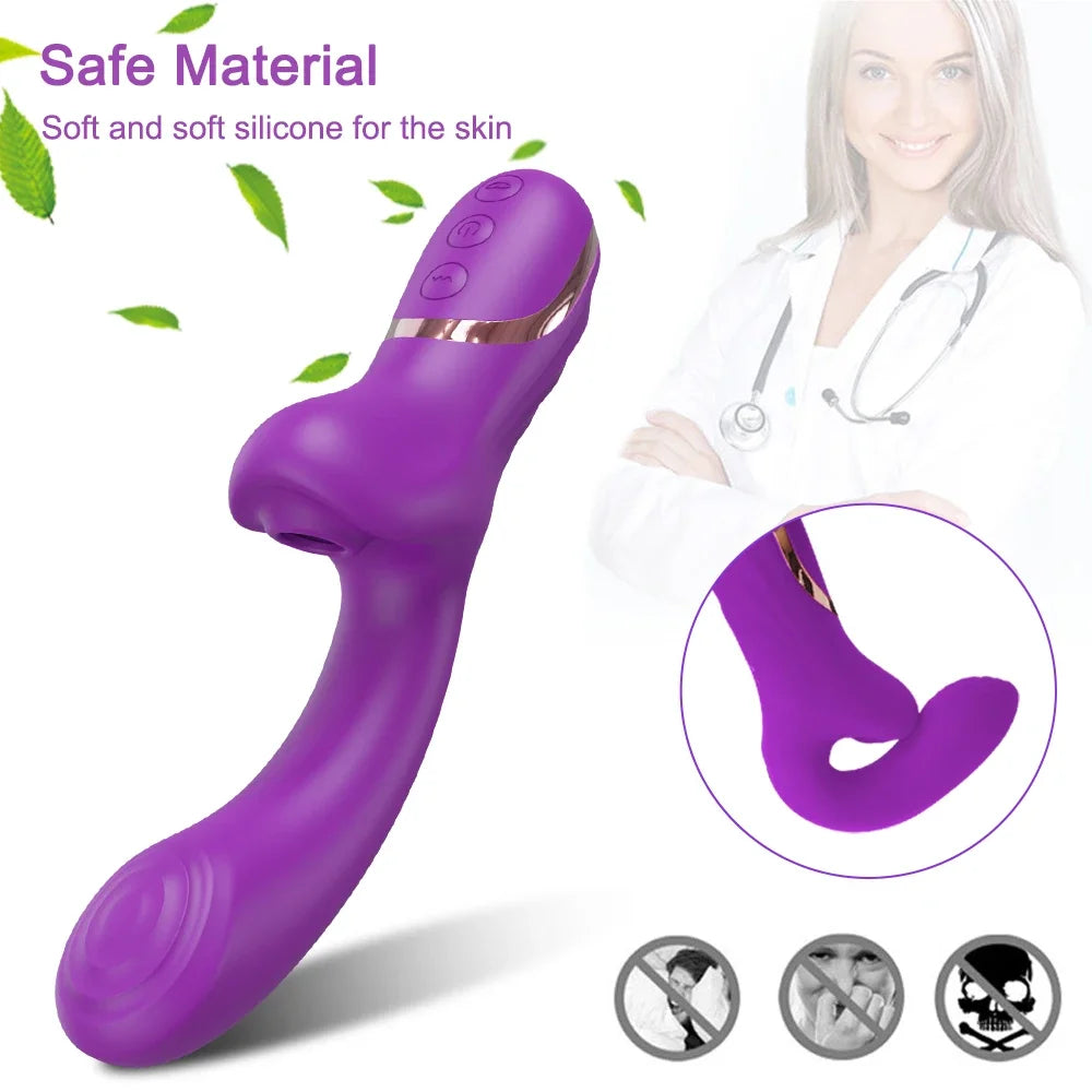 MoanMore™ 20-Mode Clitoral Suction &amp; G-Spot Vibrator