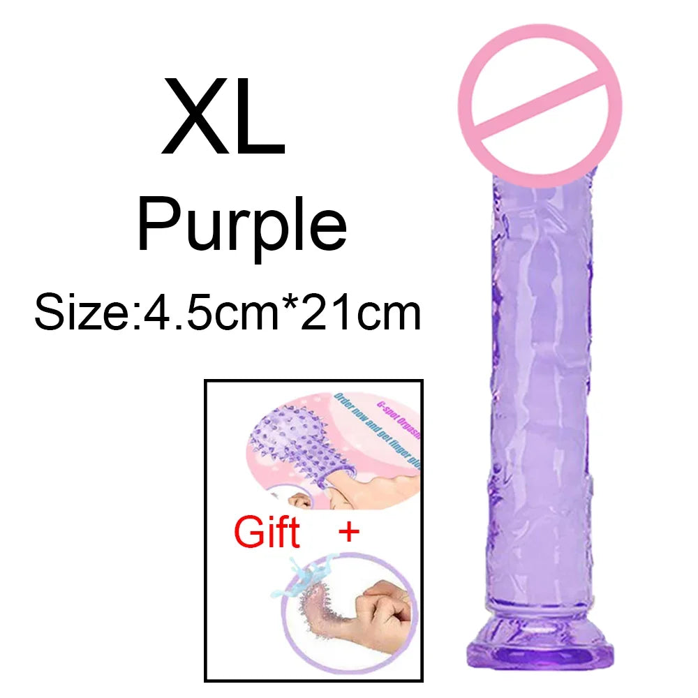 MoanMore™ Transparent Suction Dildo