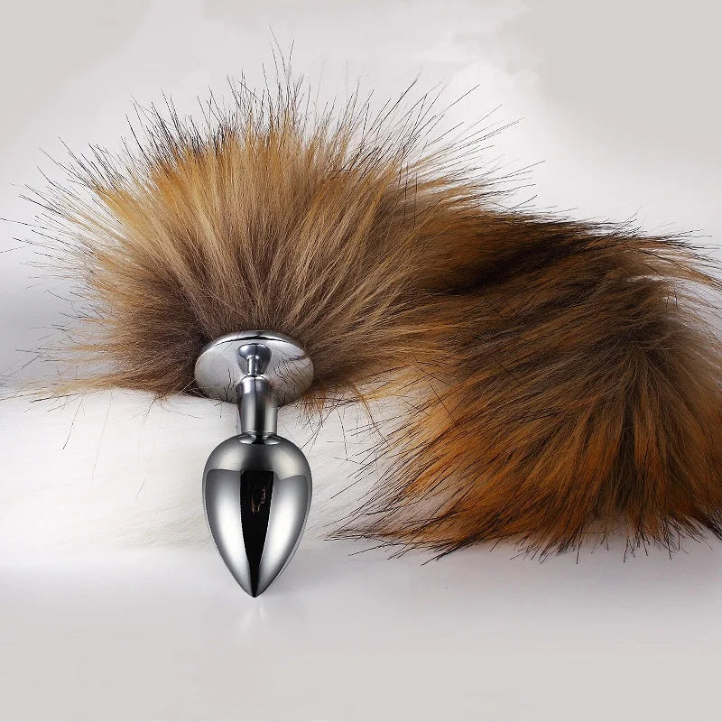 MoanMore™ 5-Size Stainless Steel Butt Plug with Faux Fox Tail
