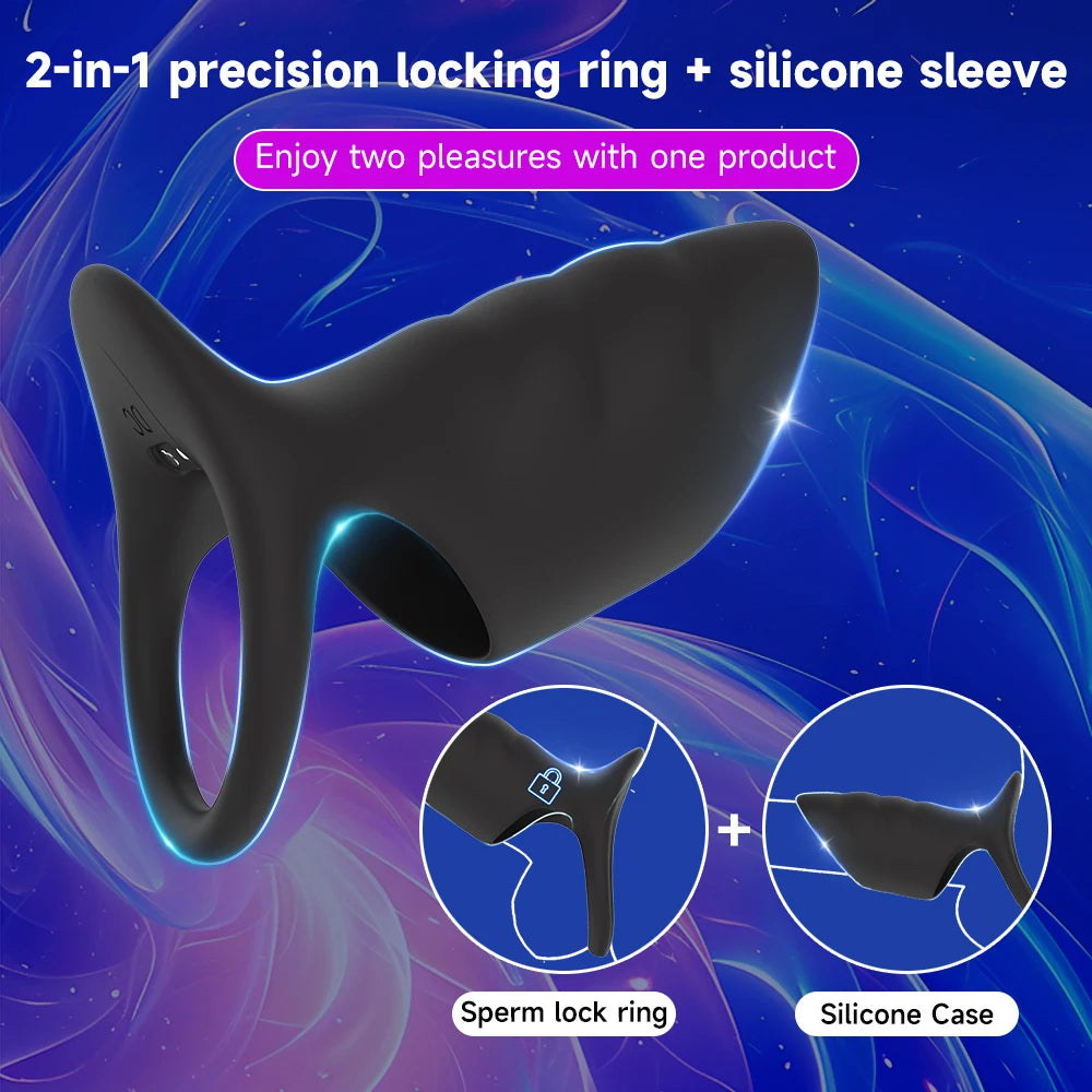 MoanMore™ Dual Action Vibrating Cock Ring &amp; Penis Sleeve