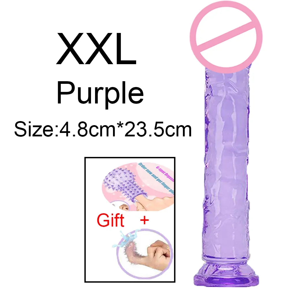 MoanMore™ Transparent Suction Dildo