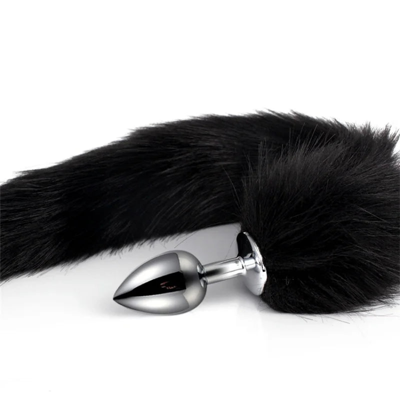 MoanMore™ 5-Size Stainless Steel Butt Plug with Faux Fox Tail