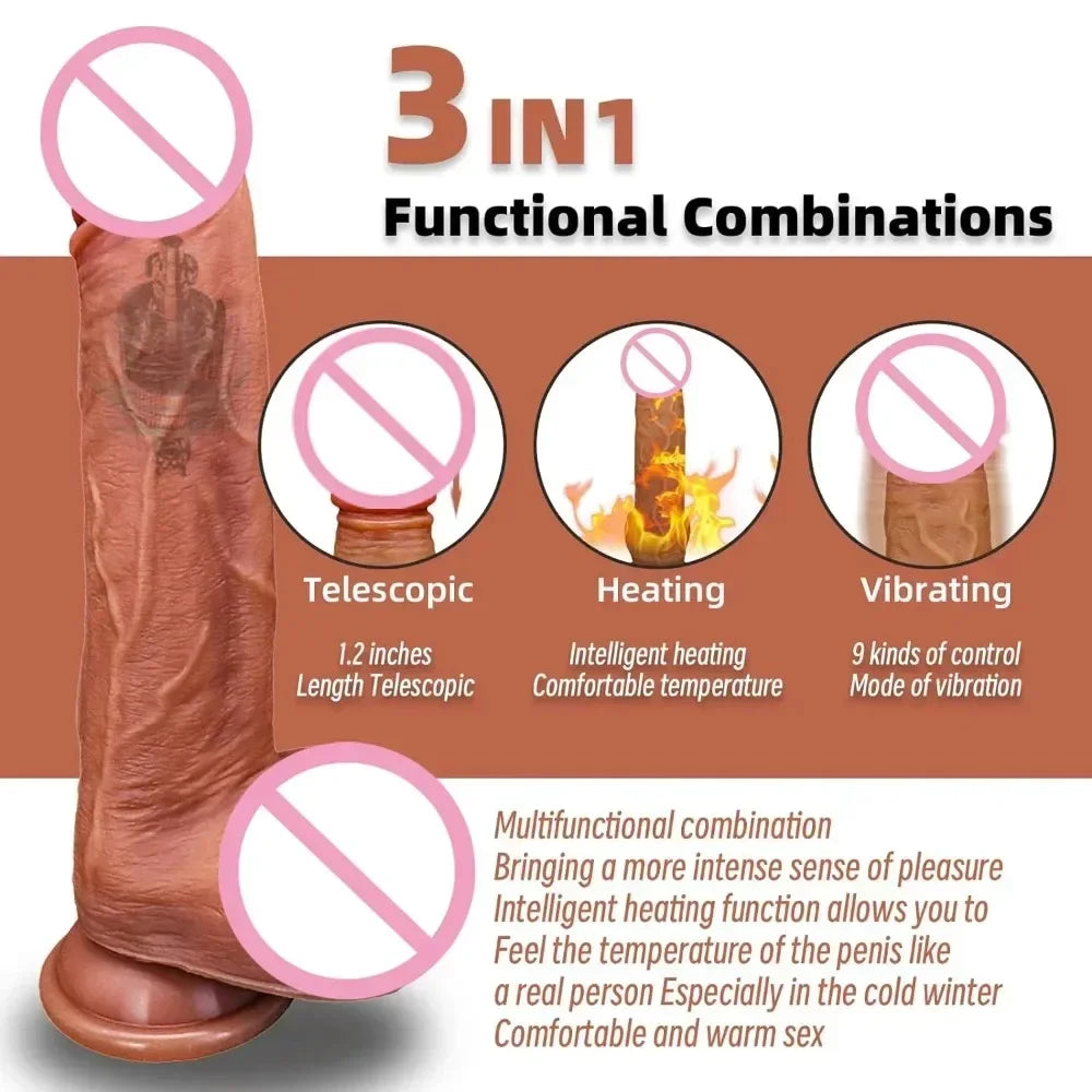 MoanMore™ App-Controlled Realistic Vibrating Dildo