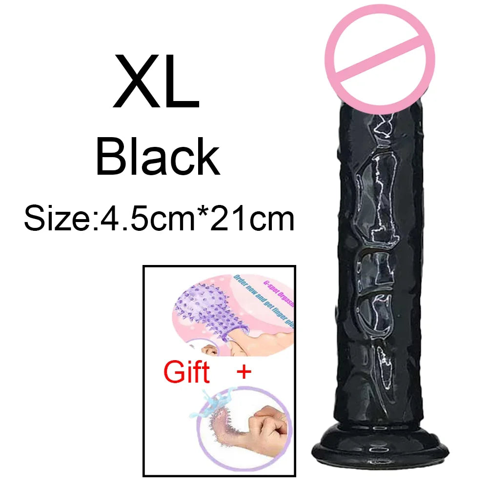 MoanMore™ Transparent Suction Dildo