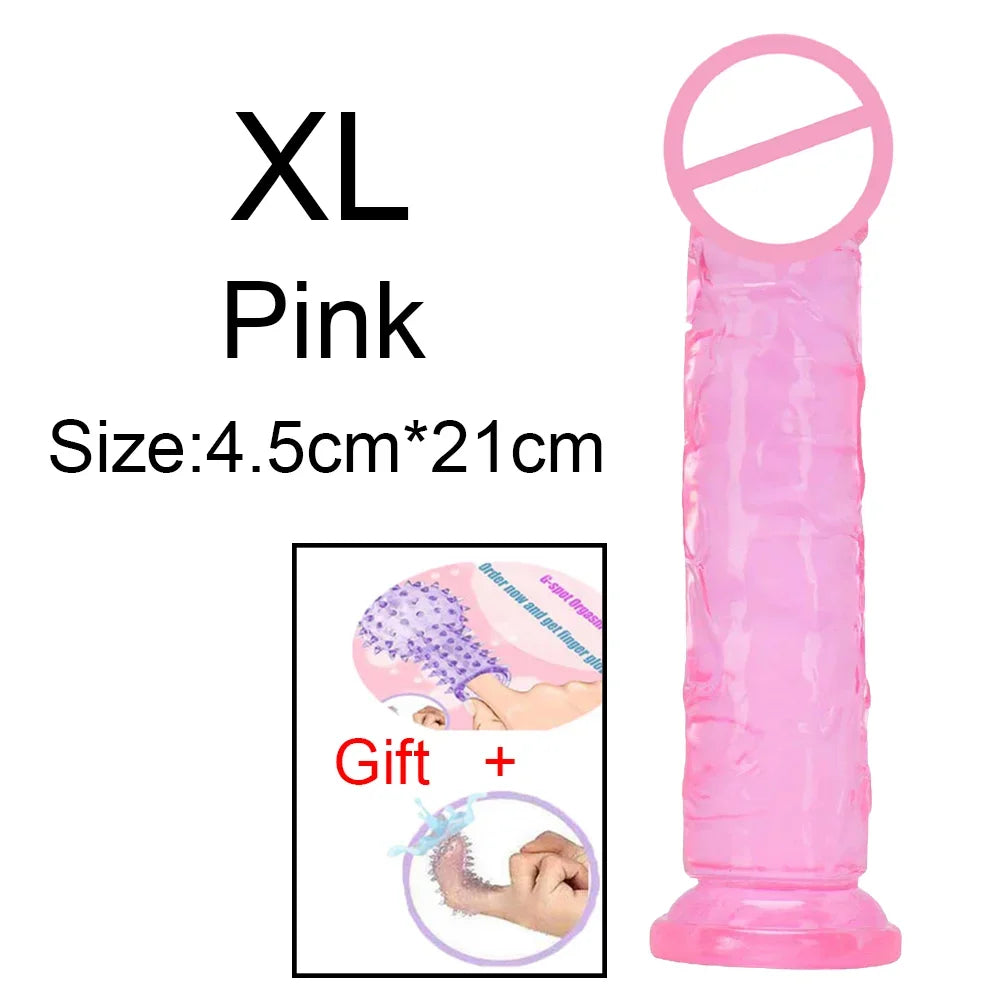 MoanMore™ Transparent Suction Dildo