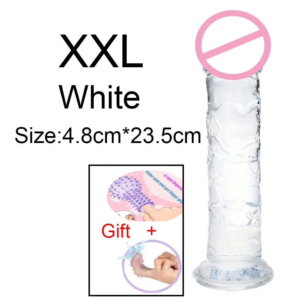 MoanMore™ Transparent Suction Dildo