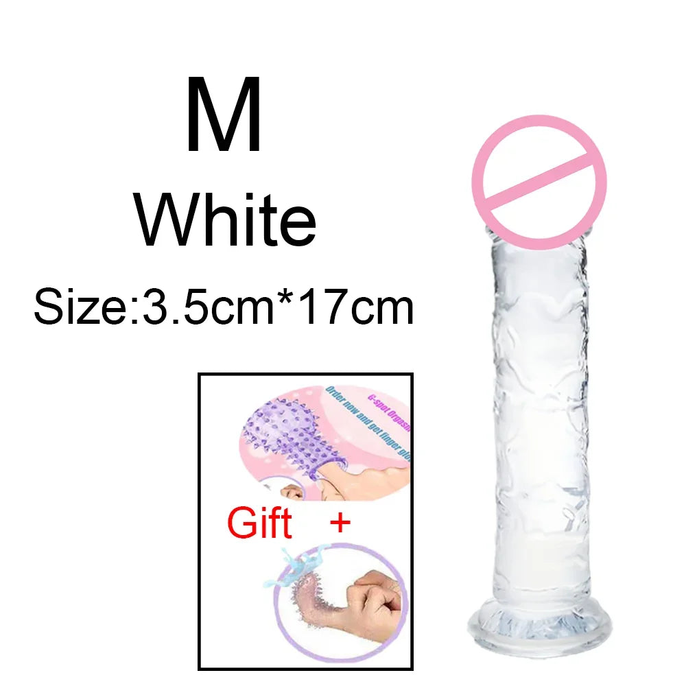 MoanMore™ Transparent Suction Dildo