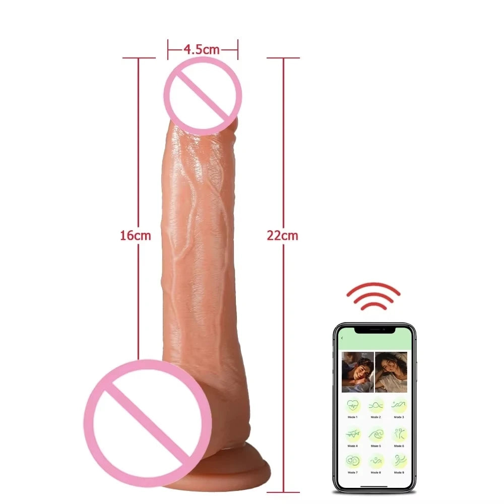 MoanMore™ App-Controlled Realistic Vibrating Dildo